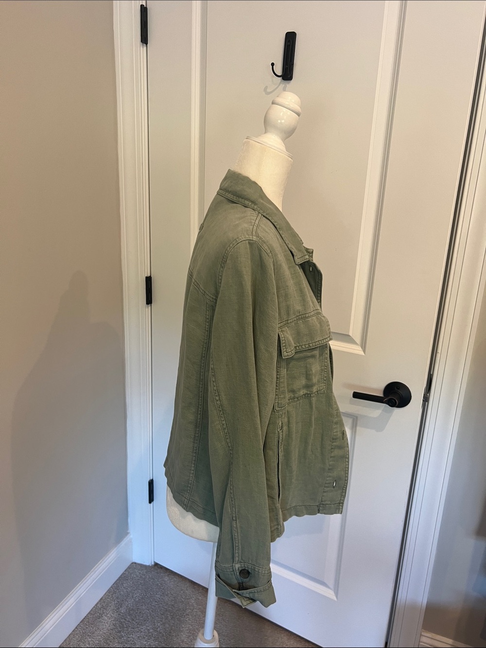 Nicole Miller New York Light Olive Green Women's Linen Jacket - Picture 4 of 12